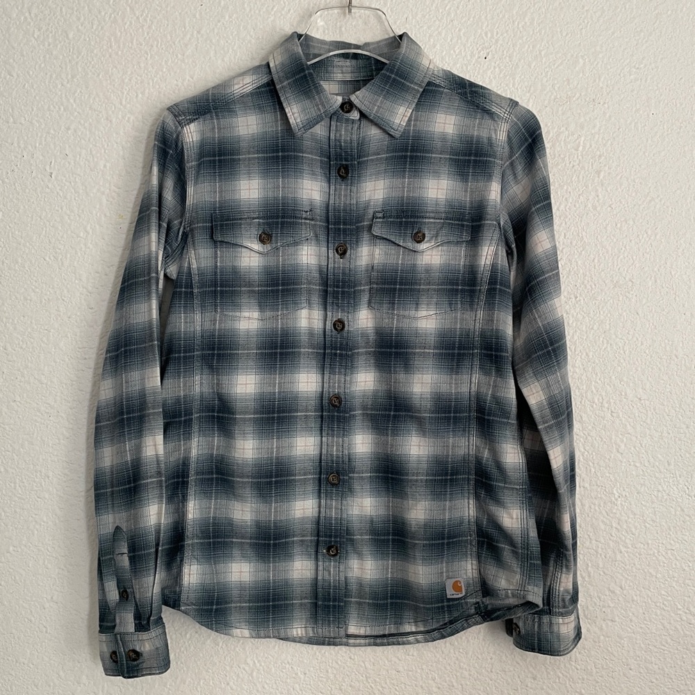 Carhartt Plaid Flannel Shirt XS + Carhartt Cotton Long Sleeve Side Panel Shirt S